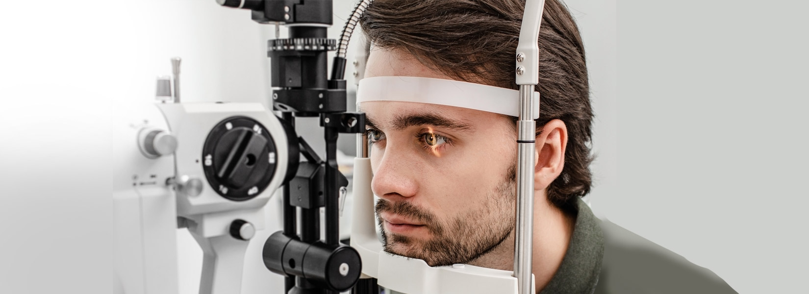 young man during eye exam in Baytown Town Square